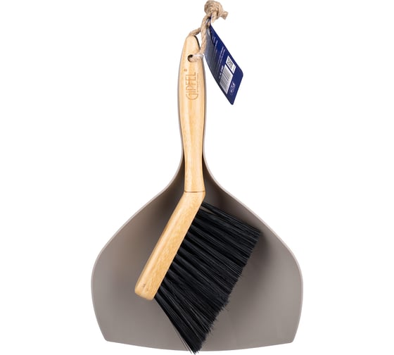Набор для уборки: совок и щетка GIPFEL CLEAN SERIES, 29x19x5 см. Материал: пластик, бамбук, серо-бежевый 52400 1
