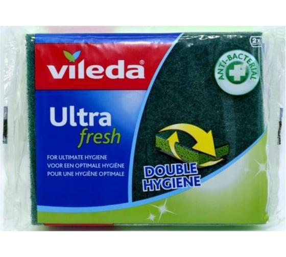 Губка с антибактериальным эффектом Vileda Ultra Fresh 2 шт. в уп., набор 4 шт. 155640/4