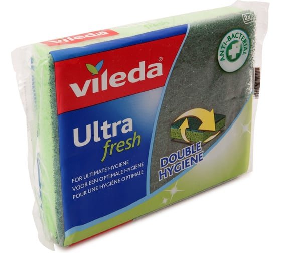 Губка с антибактериальным эффектом Vileda Ultra Fresh 2 шт. в уп., набор 4 шт. 155640/4