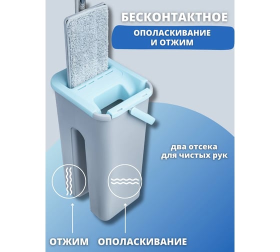 Комплект для уборки с ведром ANTELLA 6,5л серый+голубой 28175