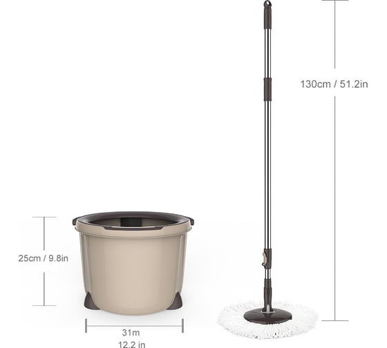 Набор для уборки Boomjoy SPIN MOP M2 с отжимом и ведром JY8650