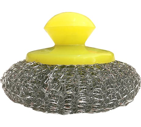 Мочалка для посуды Умничка металл, с пластиковой круглой ручкой CG08-018