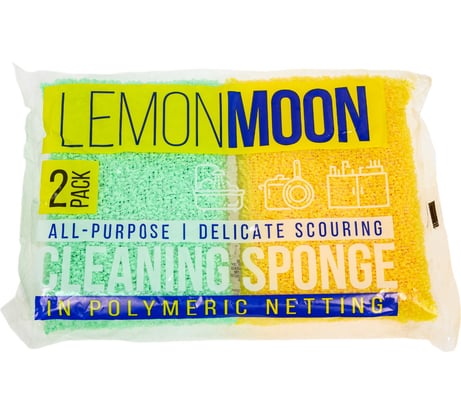 Губка для посуды в оплетке Lemon Moon 120x80x30 п/э 2 шт. L101