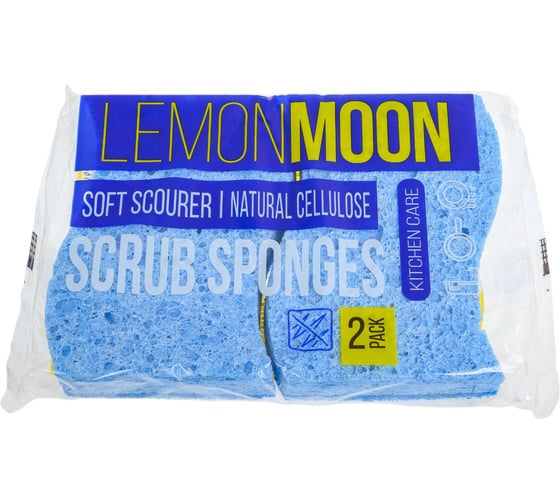 Губка для посуды Lemon Moon фигурная волна 110x80x23 целлюлозная 2 шт. L107