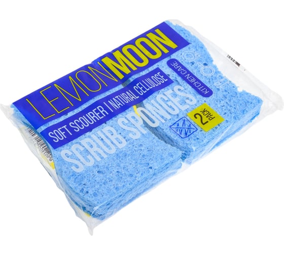 Губка для посуды Lemon Moon фигурная волна 110x80x23 целлюлозная 2 шт. L107