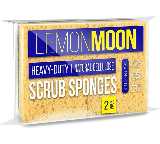 Губка для посуды Lemon Moon 110x65x21 целлюлоза 2 шт. L108