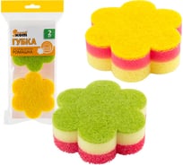 Фигурная губка Рыжий кот РОМАШКА 2шт 005093
