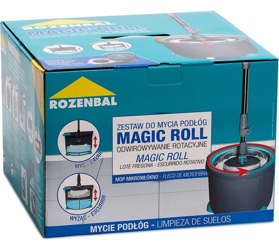 Мэджик-моп с микрофибровой насадкой ROZENBAL серый R305031
