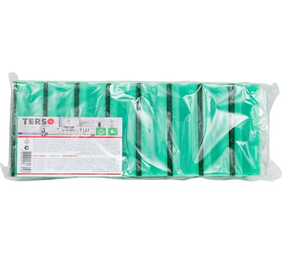 Губка для клининга TERSO Арт Т127  фреза 130x70x45 8 шт (16) Зеленый T127