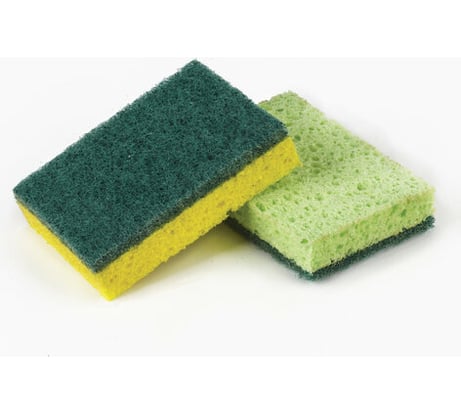 Бытовые губки LAIMA КОМПЛЕКТ 2шт целлюлозные губчатые c абразивом в2ш95г65см 605487