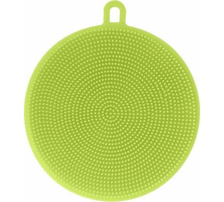 Силиконовая щетка для мытья посуды, овощей и фруктов МУЛЬТИДОМ Круг D10,5 см VL58-9