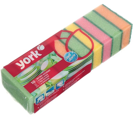 Кухонная губка YORK Джамбо 10 шт. 030030