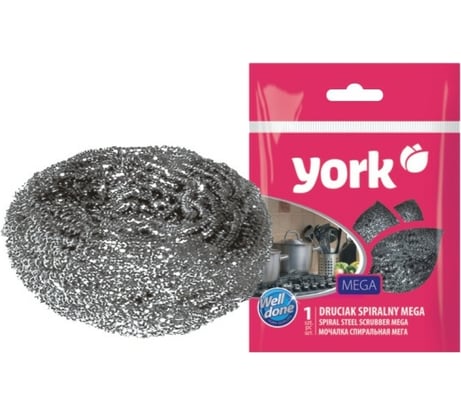 Спиральная губка YORK МЕГА из нержавеющей стали 002030