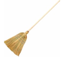Веник-метла IMPERA сорго, 5-и прошивная с деревянным черенком 700031