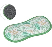 Двухсторонняя губка-скраб Рыжий кот 19x9,5 см 1 шт, микрофибра+абразив 107842