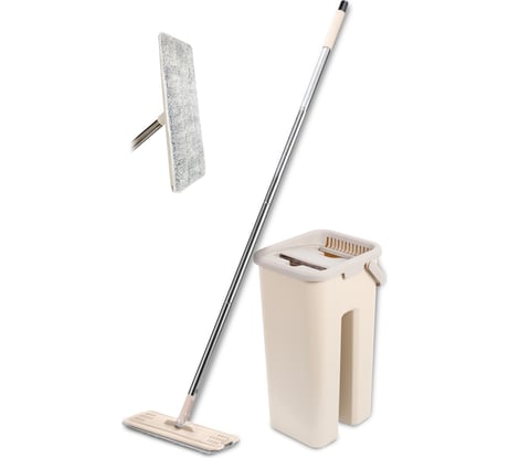 Система KRAFT для уборки Flat Mop швабра, ведро с отжимом, 2 насадки KT 835800