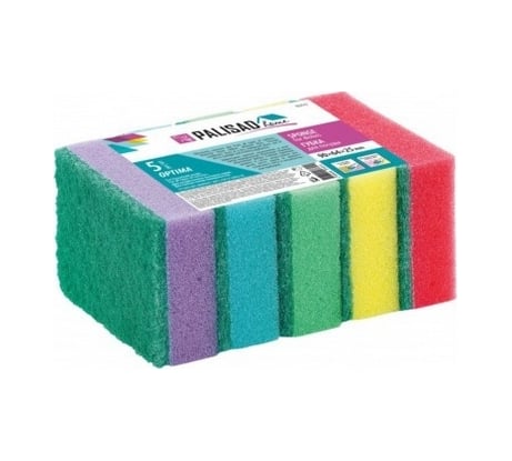 Губки для посуды Palisad Optima Home 90x64x25 мм, 5 шт 923515