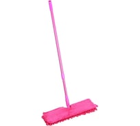 Швабра VETTA эконом с двухсторонней насадкой, микрофибра, 40x12 см, ручка телескоп, окрашенный металл, 110 см 444-373