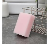 Меламиновая губка для удаления пятен Доляна розовая, 9х6х3 см 4621637