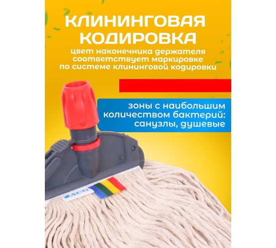 Зажим для мопа ACG кентукки, с пластиковой клипсой, серый + красный 1019105