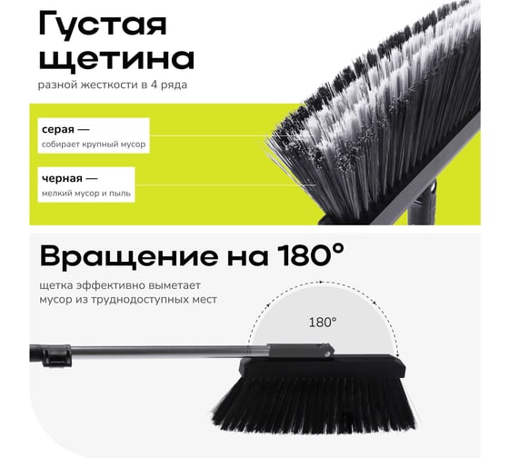 Щетка и совок Zetter черный, набор BD-BS-02