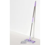 Плоская швабра Доляна телескопическая стальная ручка, микрофибра 2522090