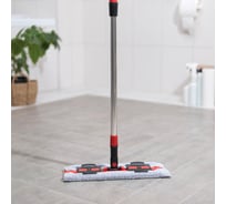 Плоская швабра Доляна телескопическая стальная ручка, микрофибра 37х12х82 127 см 2522095