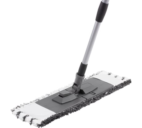 Плоская швабра для влажной уборки In'Loran микрофибра 44x13 см телескопическая ручка 71-120 см BS-012GR