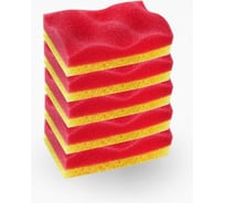 Губка для деликатной уборки Мистер Бульк с массажным слоем 5 шт МБ 119