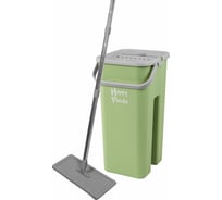 Набор для влажной уборки HAPPY PANDA HP-MB08GR с ведром с механизмом отжатия и насадкой оливковый УТ000003527