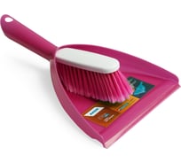 Комплект АКОР Elite Lazio совок + щетка-сметка, малиновый 555-812