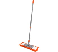Швабра OfficeClean Professional телескопическая ручка 120 см пластик флаундер 40 см насадка ворсистая микрофибра карманы 303056