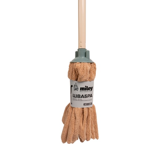 Швабра MILEY Naturals МОП 120 см, с цельной насадкой из микрофибры 806366746841 1