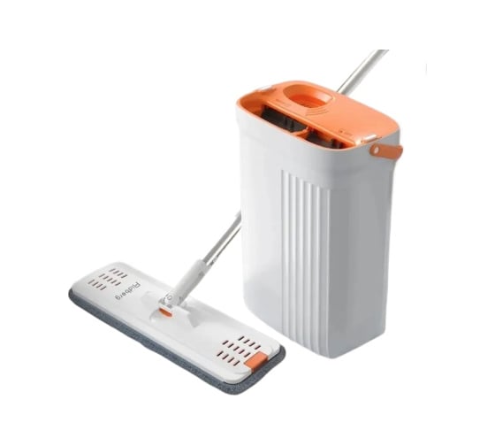 Швабра и ведро Ridberg Premium White/Orange (2 тряпки) 1214045