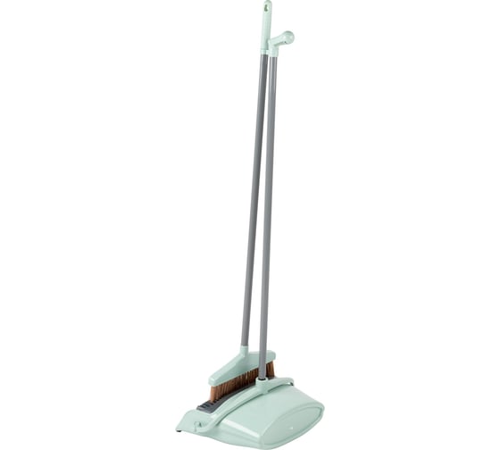 Набор для уборки Рыжий кот BROOM: совок откидной и щетка (цвет зеленый) 109047