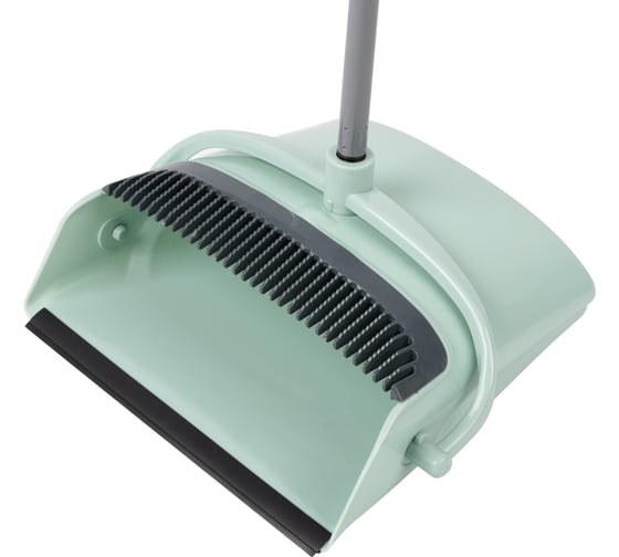 Набор для уборки Рыжий кот BROOM: совок откидной и щетка (цвет зеленый) 109047