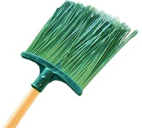 Метла ООО Агростройлидер синтетическая плоская 290x230мм большая с деревянным черенком 1200мм в сборе САД-14.03.2