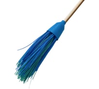 Метла ООО Агростройлидер полипропиленовая круглая пятикольцевая с деревянным черенком 1200мм в сборе САД-14.05.2