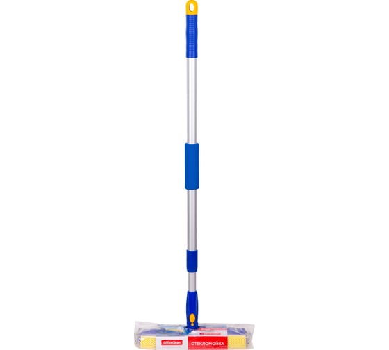 Вращающаяся стекломойка OfficeClean Professional, телескопическая ручка, рабочая часть 25 см, стяжка, губка, ручка 266772
