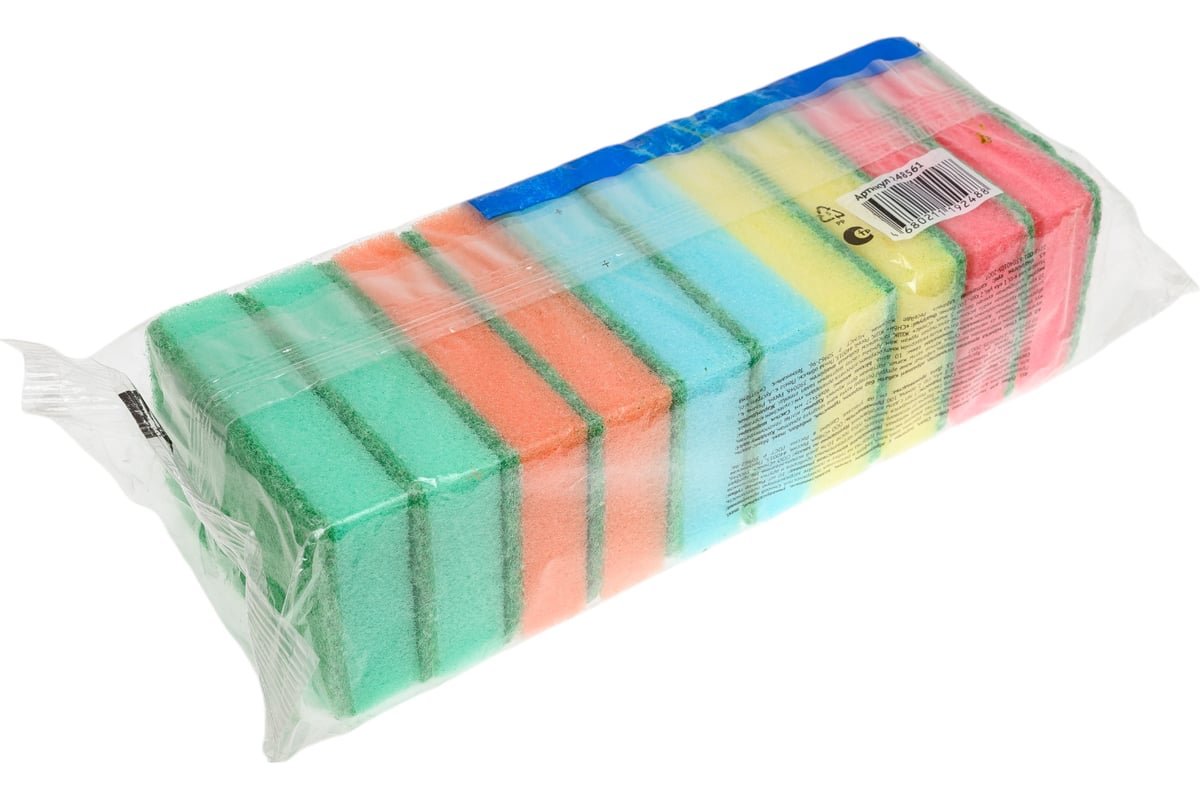 Губки для посуды OfficeClean Maxi поролон с абразивным слоем, 9х6.5х2.7 ...