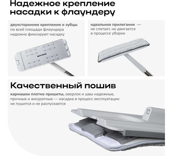 Насадка для швабры из микрофибры Zetter М 2.0 2 шт S-L-04-01