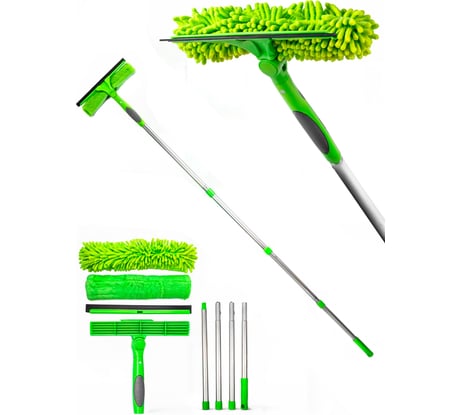 Сгон с насадкой из микрофибры DSV 2 в 1, разборный, лезвие 25см, ручка до 167см R87001