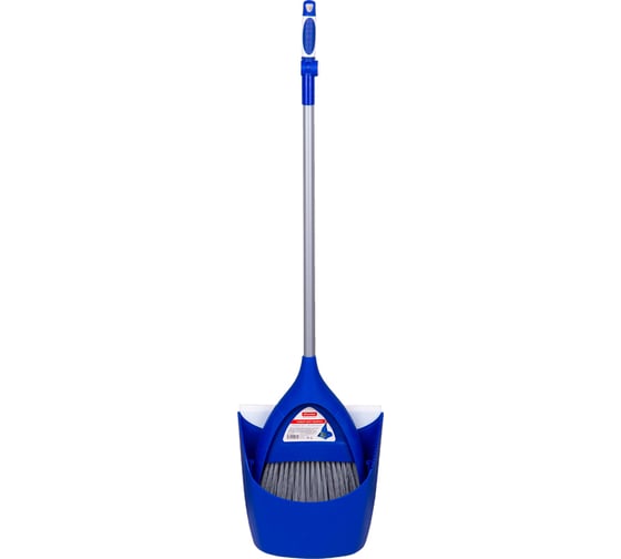 Совок для мусора OfficeClean Professional со щеткой-сметкой, складной, металлическая ручка 66 см, резиновая кромка 266767