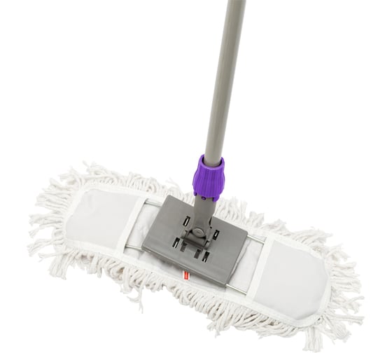 Швабра-рамка OfficeClean Professional телескопическая ручка из нержавеющей стали 125 см, насадка МОП 40 см 303075