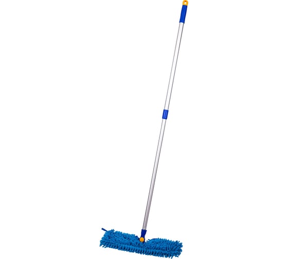 Двусторонняя швабра OfficeClean Professional алюминиевая ручка 75-130 см, насадка МОП микрофибра 40см 266761