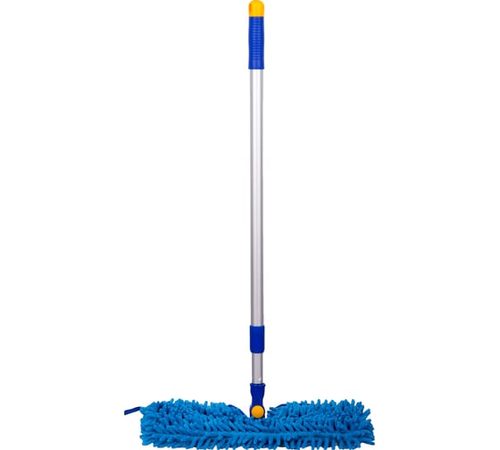 Двусторонняя швабра OfficeClean Professional алюминиевая ручка 75-130 см, насадка МОП микрофибра 40см 266761