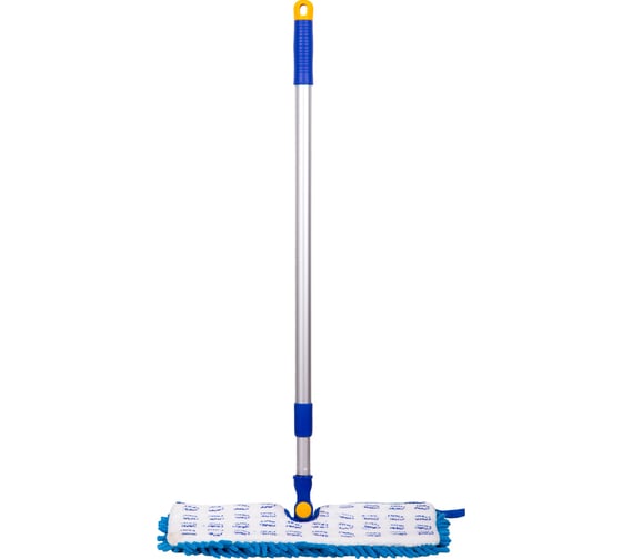 Двусторонняя швабра OfficeClean Professional алюминиевая ручка 75-130 см, насадка МОП микрофибра 40см 266761