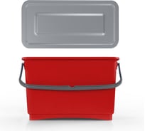 Пластиковое ведро с ручкой и крышкой TTS 8 л, красное 0R003255