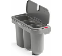 Ведро для чистки туалета TTS с 3 секциями и крышкой, серый цвет 00003262R