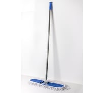 Плоская швабра Доляна стальной черенок, широкая х/б насадка, 55х13х129 см 4472641